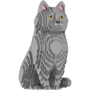 Cat Series Shorthair Blue Cat Micro Building Blocks Set (2903PCS) Adults